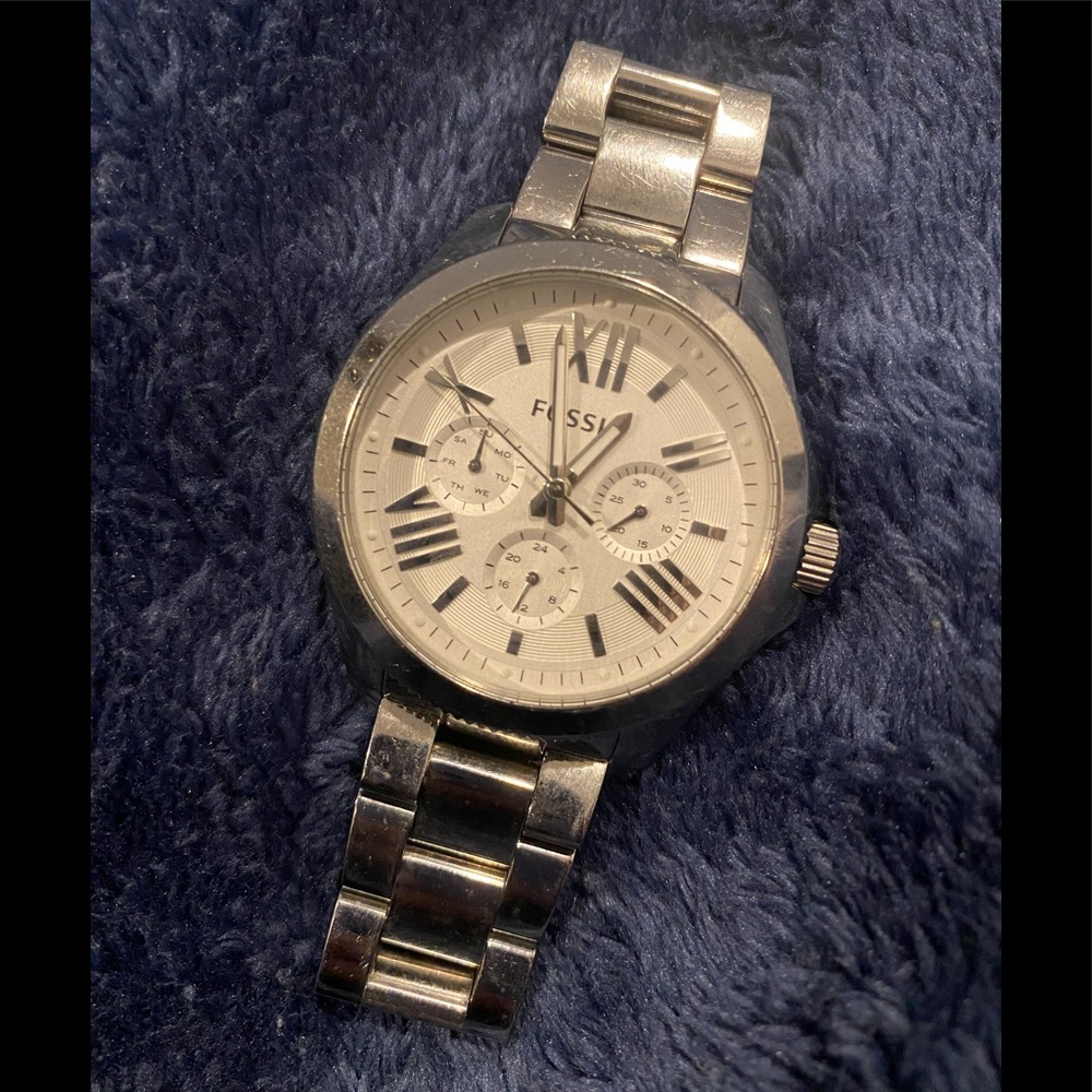🔥 Fossil Stainless Steel Watch Mens Mid Size Face